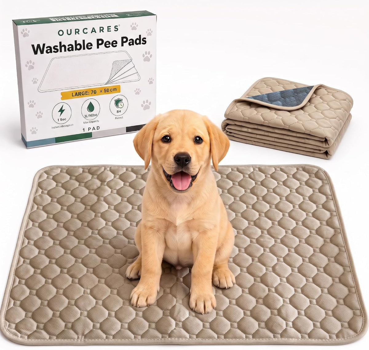 Washable Pee Pads for Dogs, Leak-Proof Reusable Puppy Pad L, 28X20