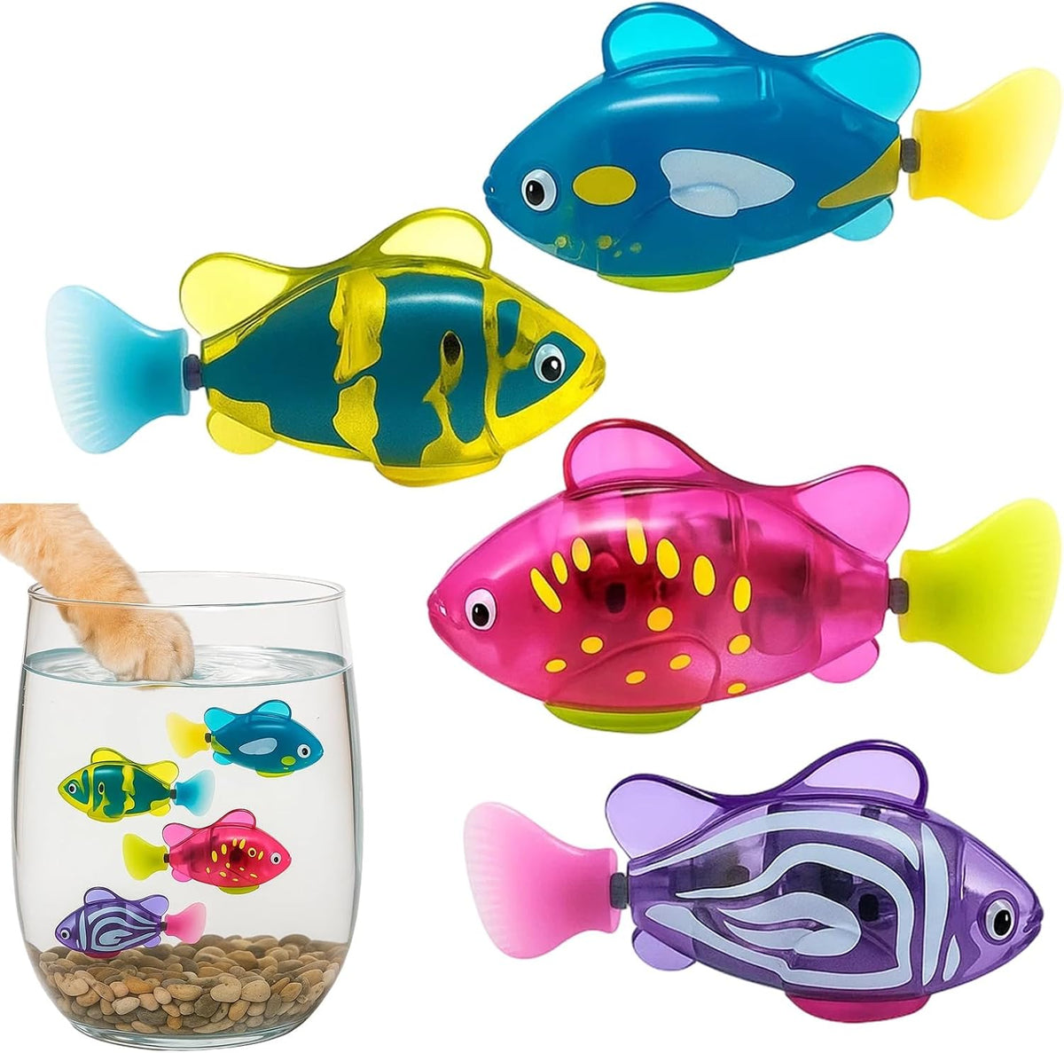 Robot Fish, Robotic Fish for Cats and Dogs (4 Pack)