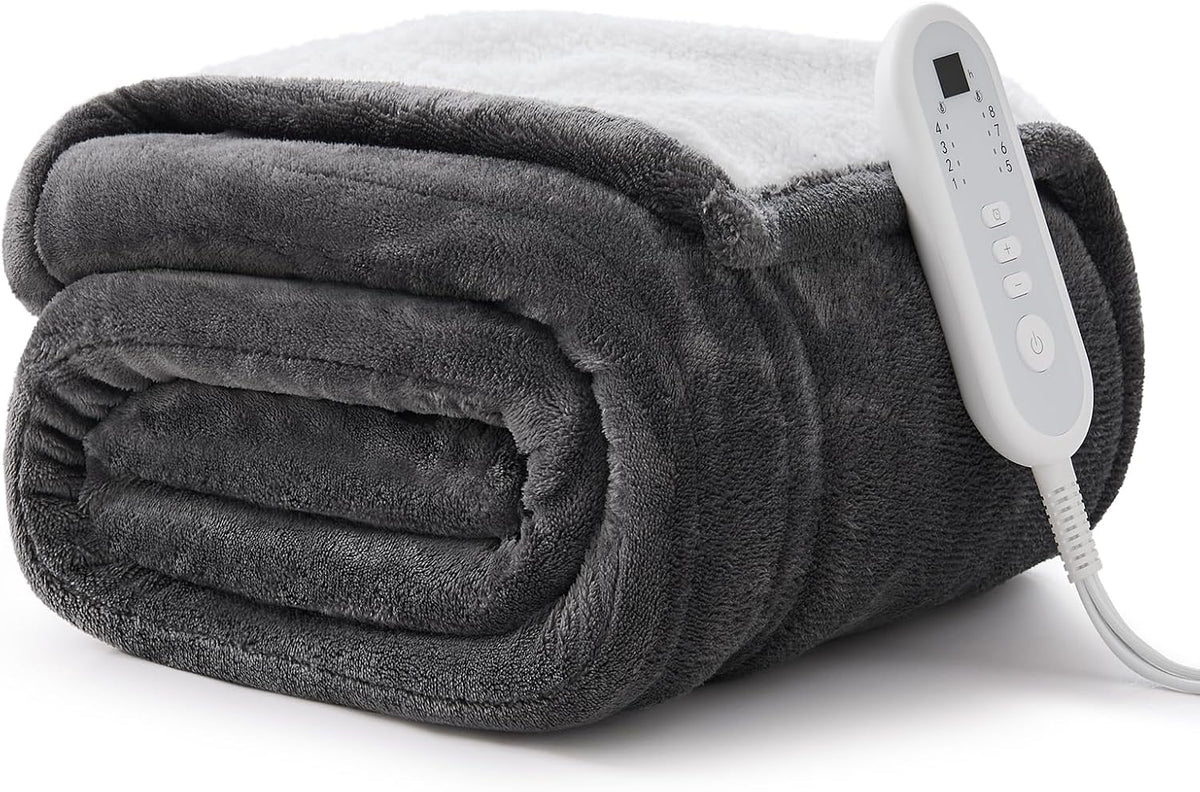 Heated Blanket Electric Throw Blanket, 50"X60", Dark Grey