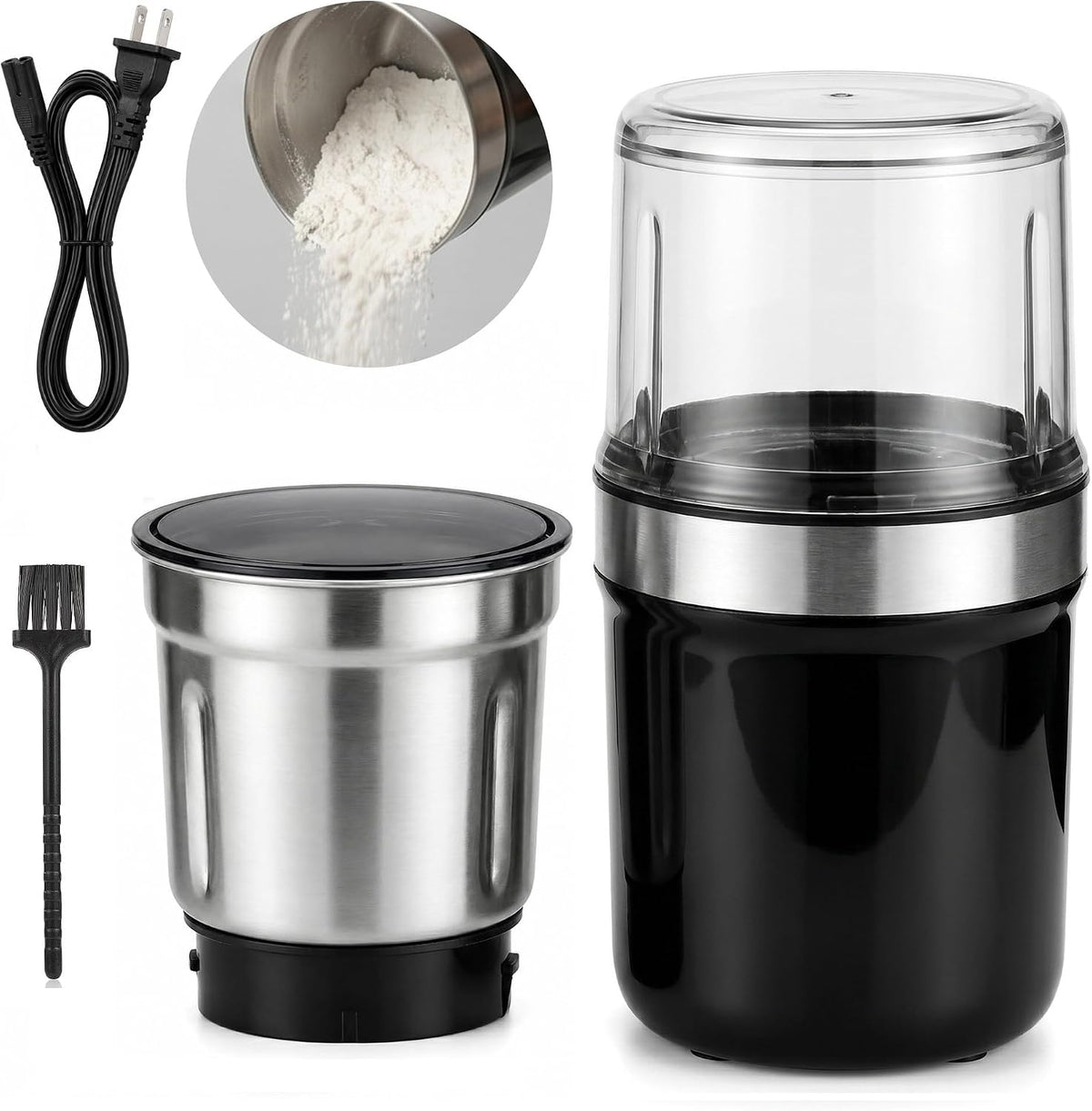 Electric Pill Crusher Grinder with Removable Cup and Sealed Lid