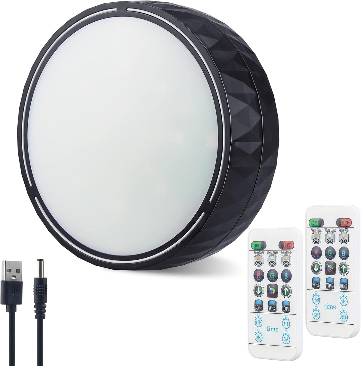 Battery Operated Ceiling Light, Wireless Puck Light with Remote