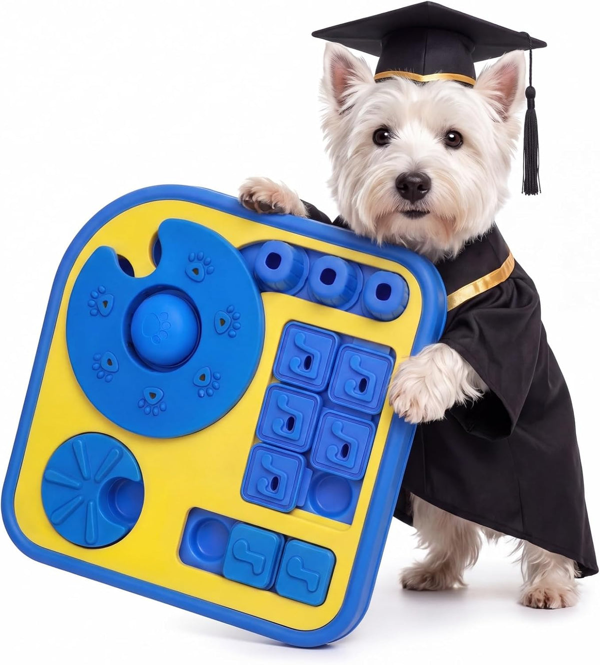 Dog Puzzle Toy, Multi-Level Interactive Puzzle with Suction Cups, Cat Puzzle Feeder and Slow Feeder for Brain Stimulation, for Cats and Small to Medium Dogs
