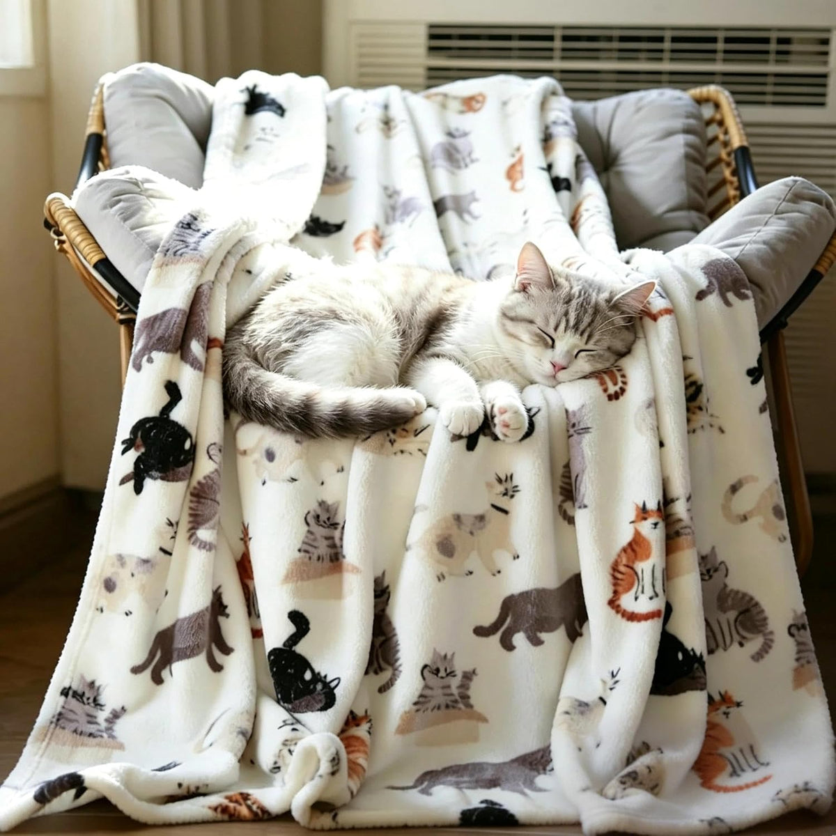 Cat Blanket for Women, Ultra Soft Throw Blanket Cat Themed Gifts, 50"X60"