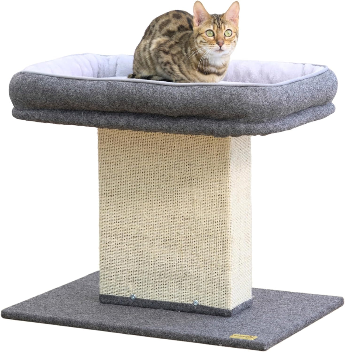 Catry Cat Perch with Washable Replaceable Bed & Wide Sisal Scratching Post