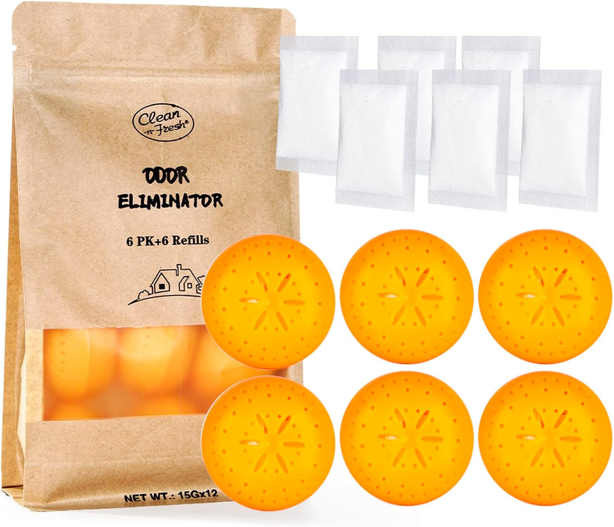 Clean-N-Fresh Baking Soda Deodorizers, 6 Deodorizer Balls + 6 Refills