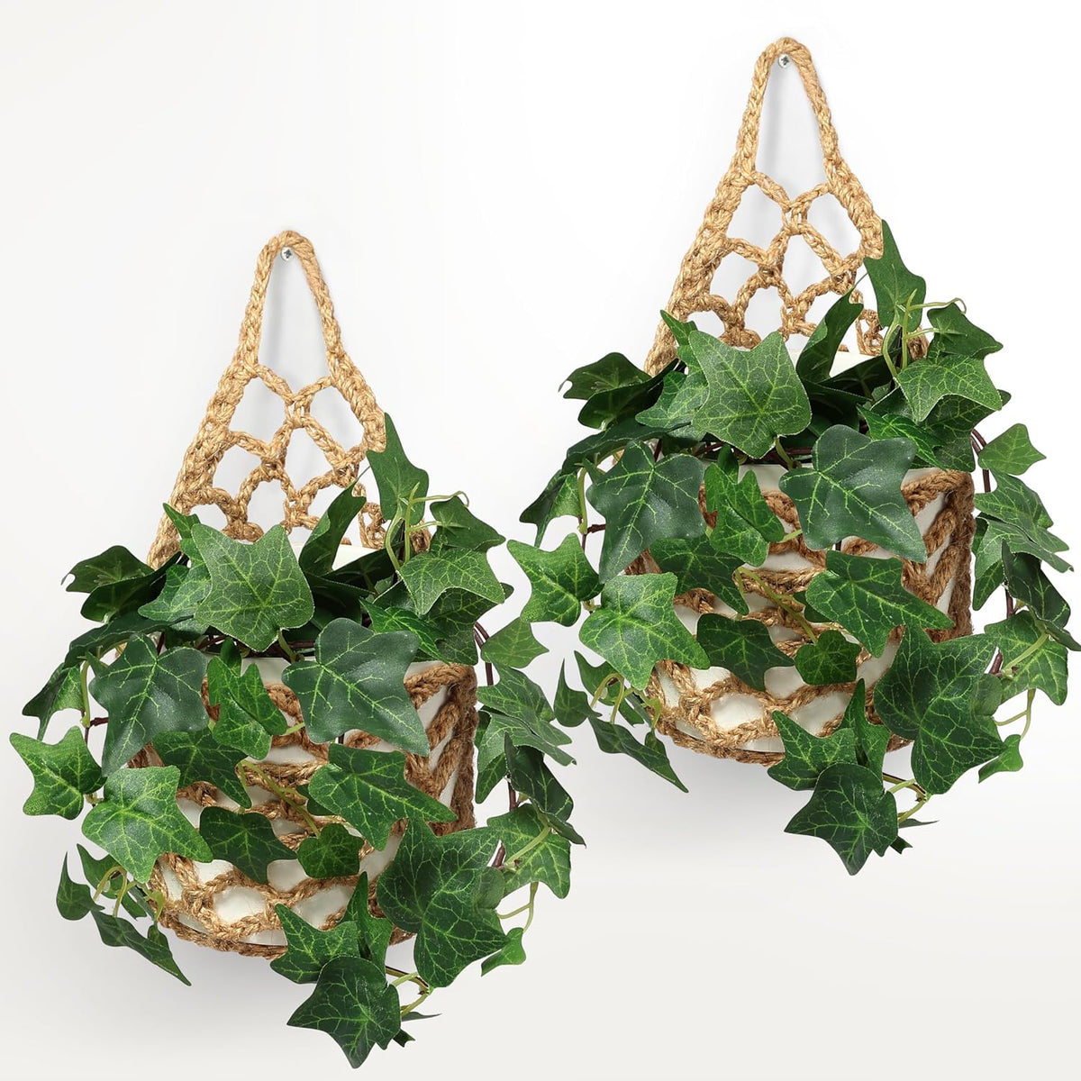 2 Packs Macrame Wall Plant Hanger for 6 In, Small Hanging Plant Basket