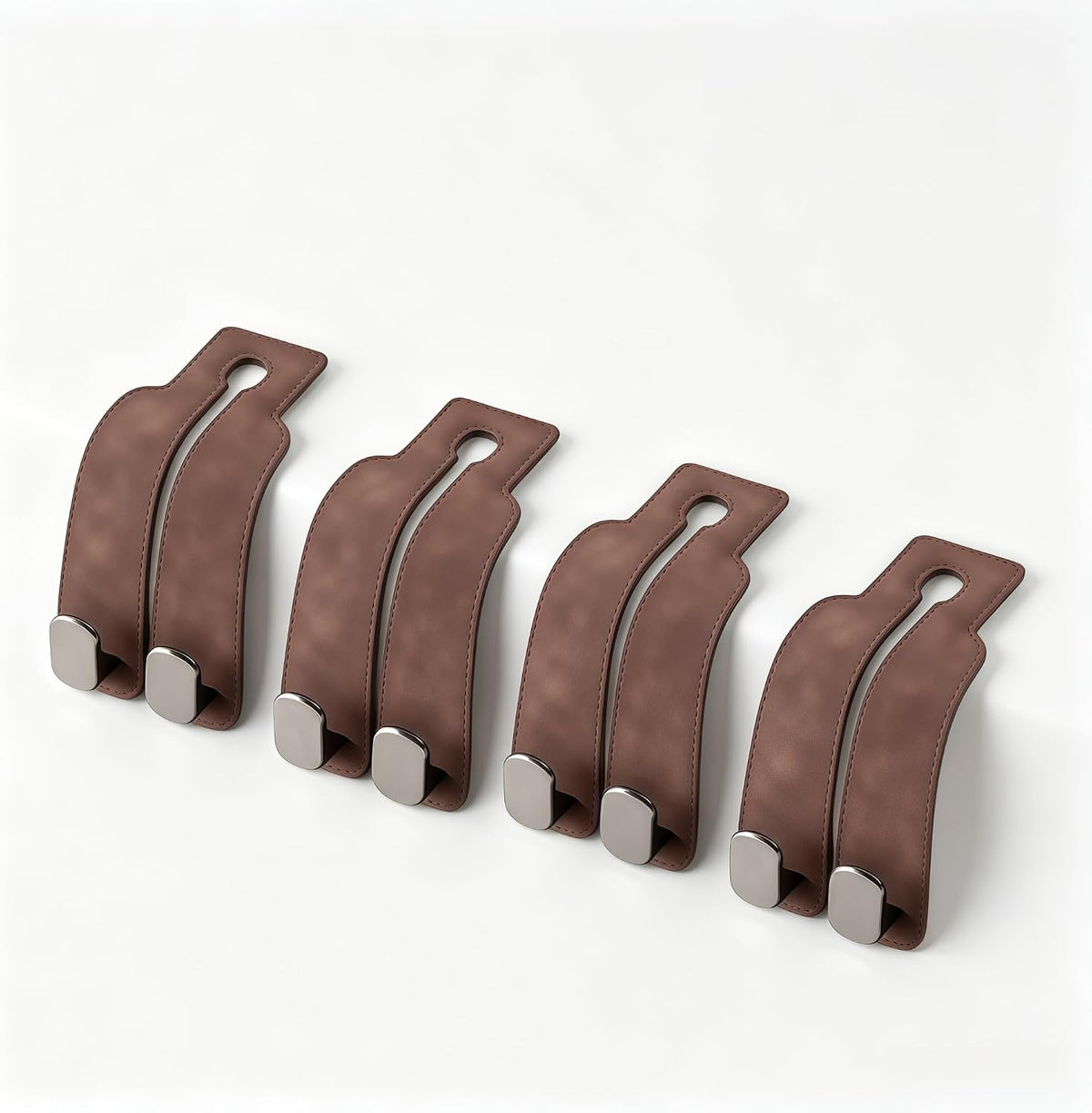 Headrest Hooks for Car, Purse Hook for Car, Brown 4 Pack