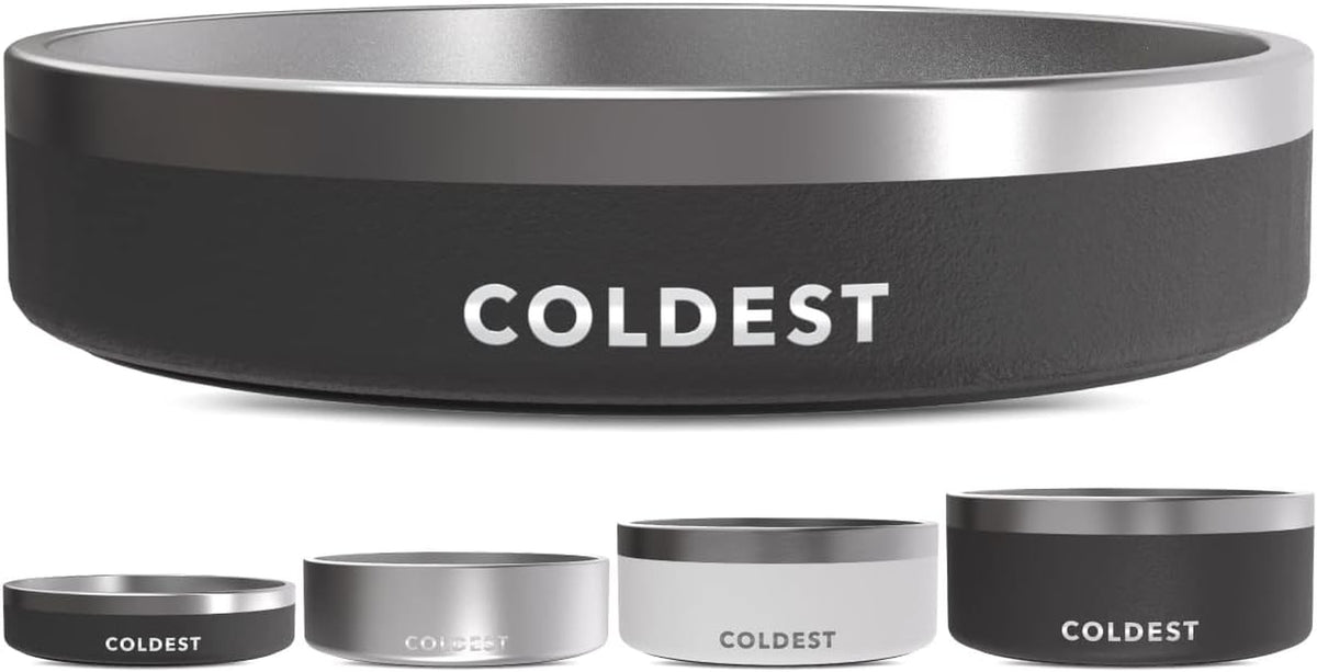 Coldest Dog Bowl, Insulated Stainless Steel Bowl (Stealth Black, 21 Oz)