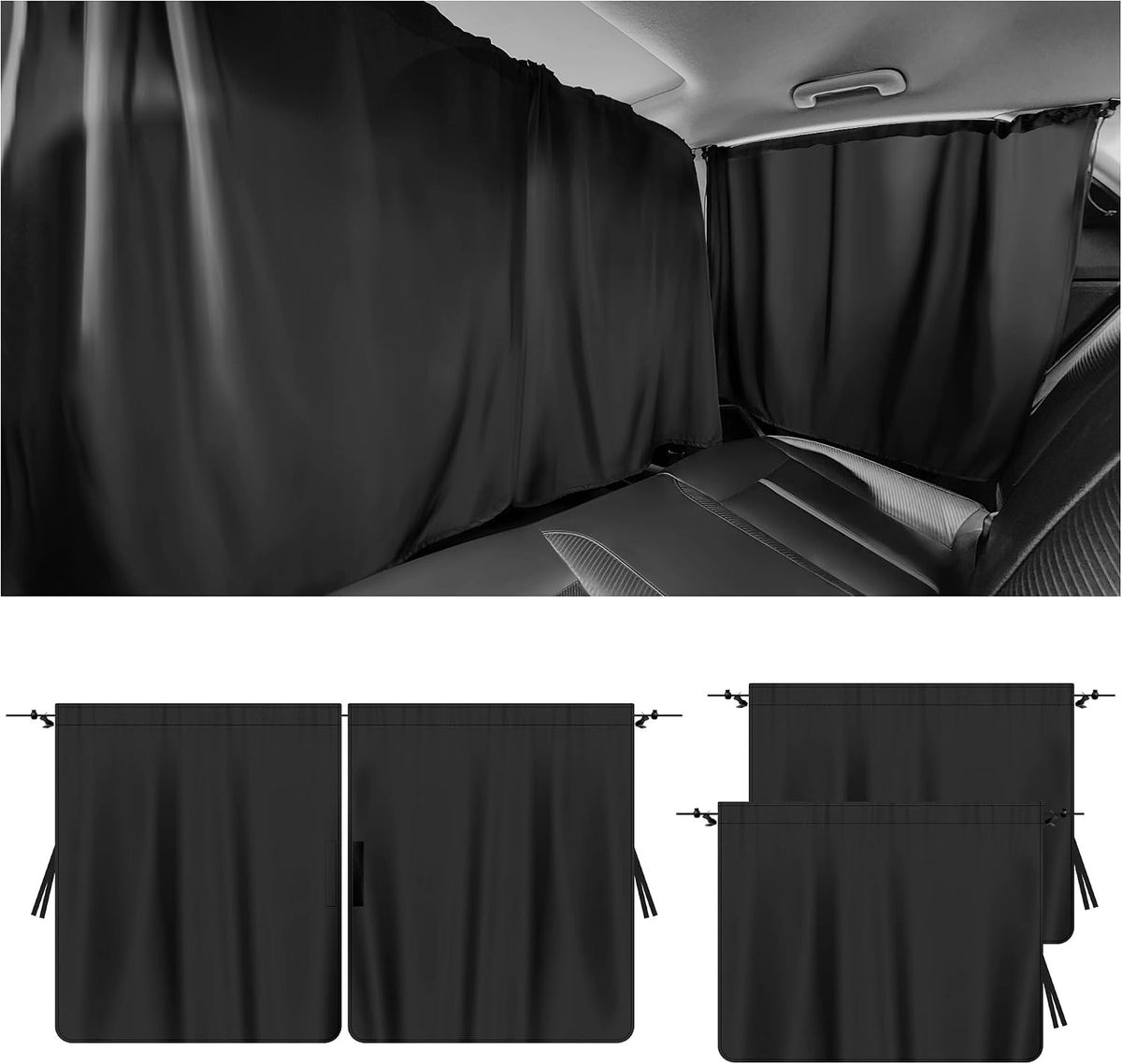 3PCS Car Window Shades,Car Privacy Window Cover for Rear Window & Partition,95% Strong Shading Car Sunshade for Baby,Universal Ccar Accessories Interior Fits Sleeping Traveling Camping (3PCS)