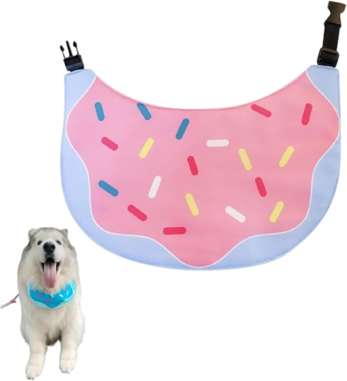 Cute Dog Bandana Cartoon Donuts Pet Dog Bib Neckerchief Cat Bandana Waterproof Pet Bib for Medium to Large Dogs Adjustable Pet Bandana Golden Retriever Alaskan Samoyed
