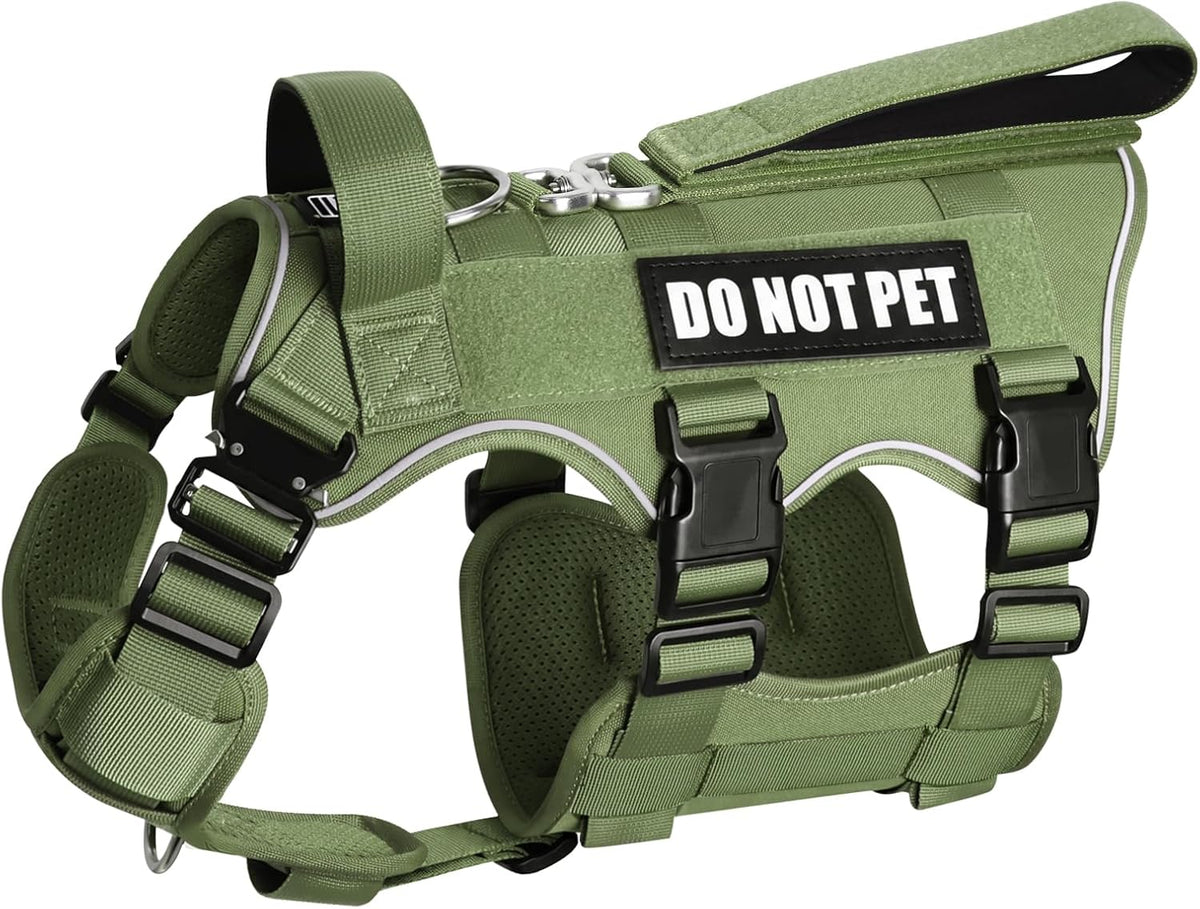 Service Dog Harness in Training with Metal Buckle&Short Leash Design
