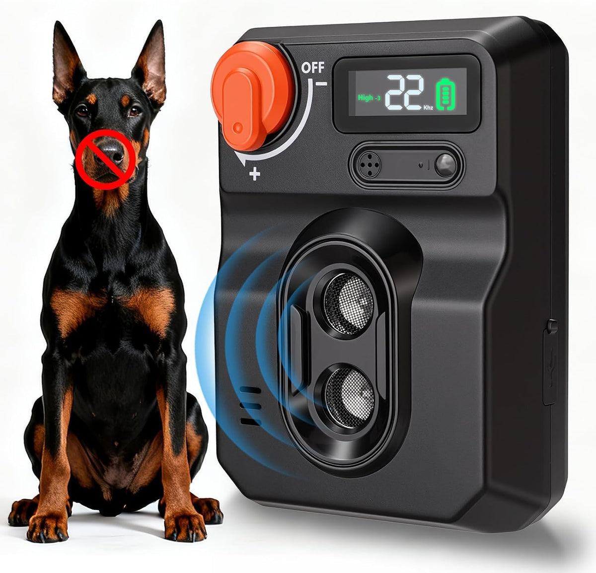 Ultrasonic Dog Bark Deterrent Device - anti Barking Device for Dogs, 4-Mode Dog Silencer 50Ft Range Bark Control for Indoor & Outdoor, Ai-Powered Stop Barking Dog Devices