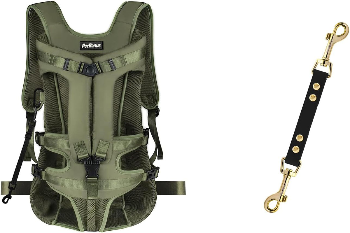Pet Front Dog Carrier Backpacks, Adjustable Pet Backpack and Waterproof Dog Collar Safety Clip