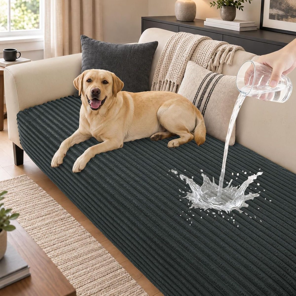 Hyha Waterproof Couch Cover for Dogs, Non-Slip Pet Sofa Covers Washable