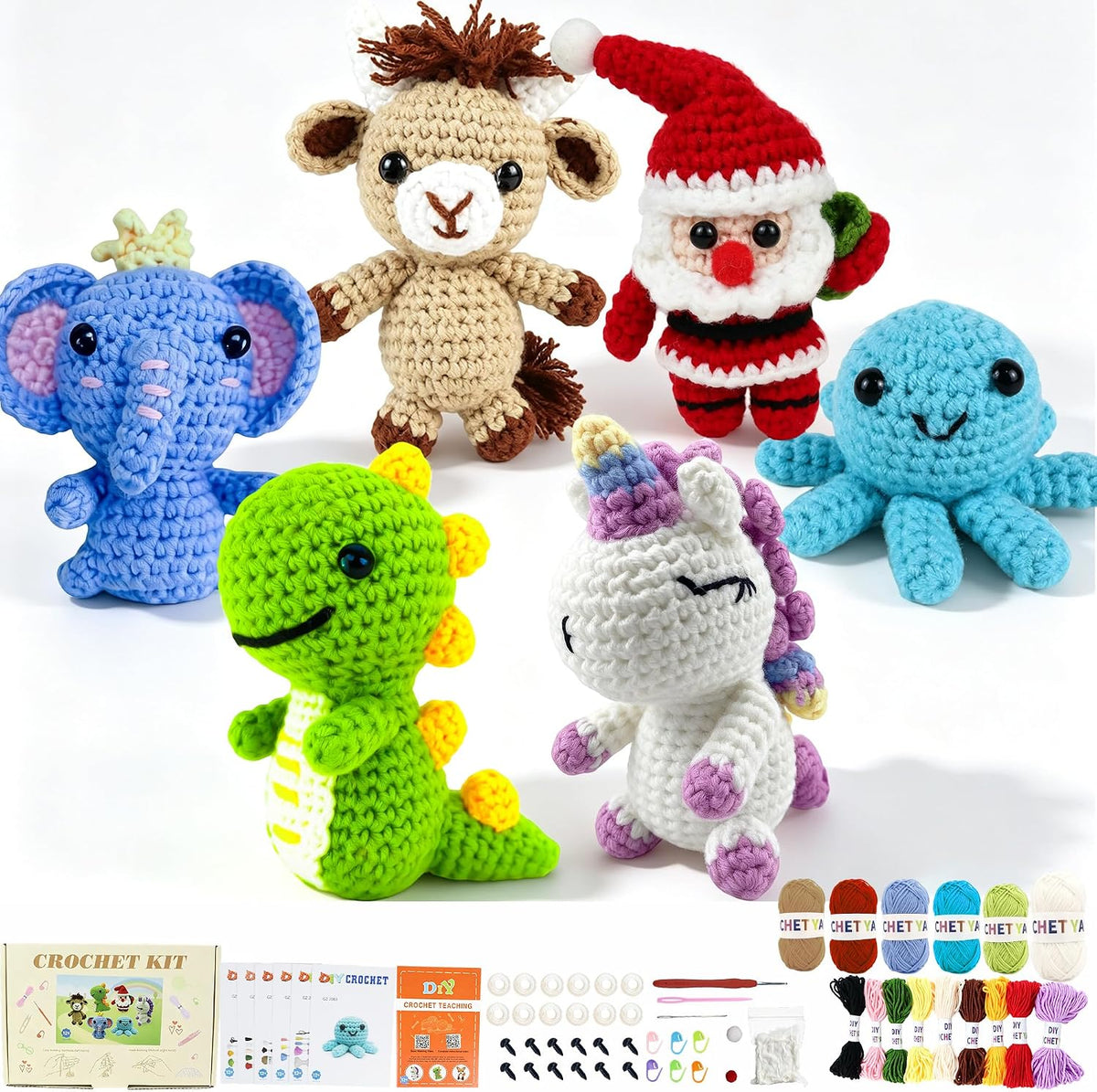 Crochet Kit for Beginners, Knitting Kit with Step‑By‑Step Video Tutorials