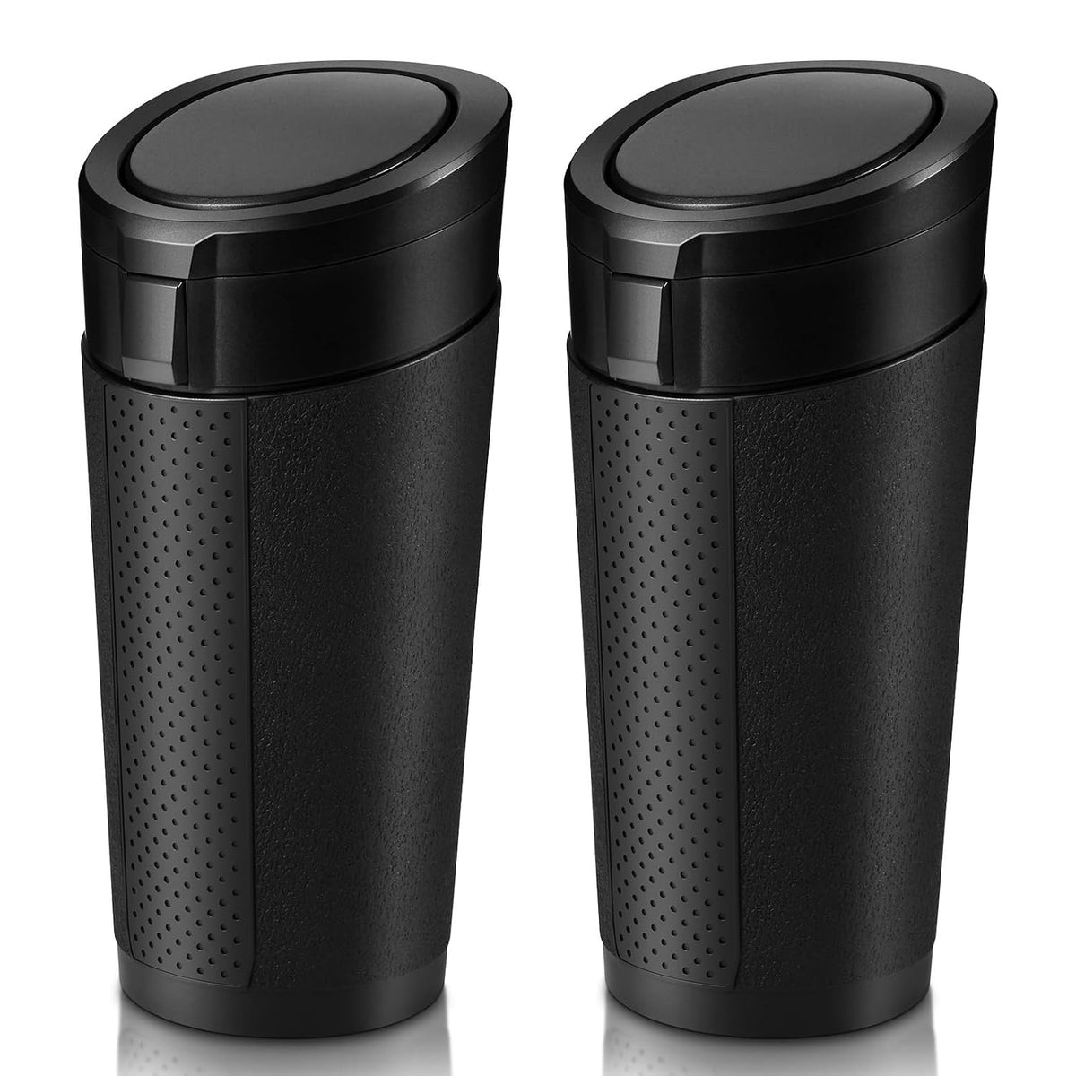 Car Trash Can with Lid, Leakproof, Mini, 2 Pack, Black
