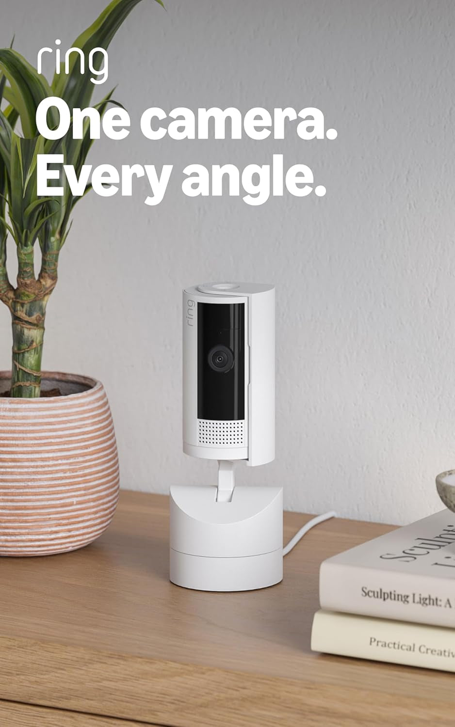 Ring Pan-Tilt Indoor Cam (Newest Model), See All around Your Home or Business with 360° Pan Coverage, HD Video, plus Two-Way Talk, 2-Pack, White