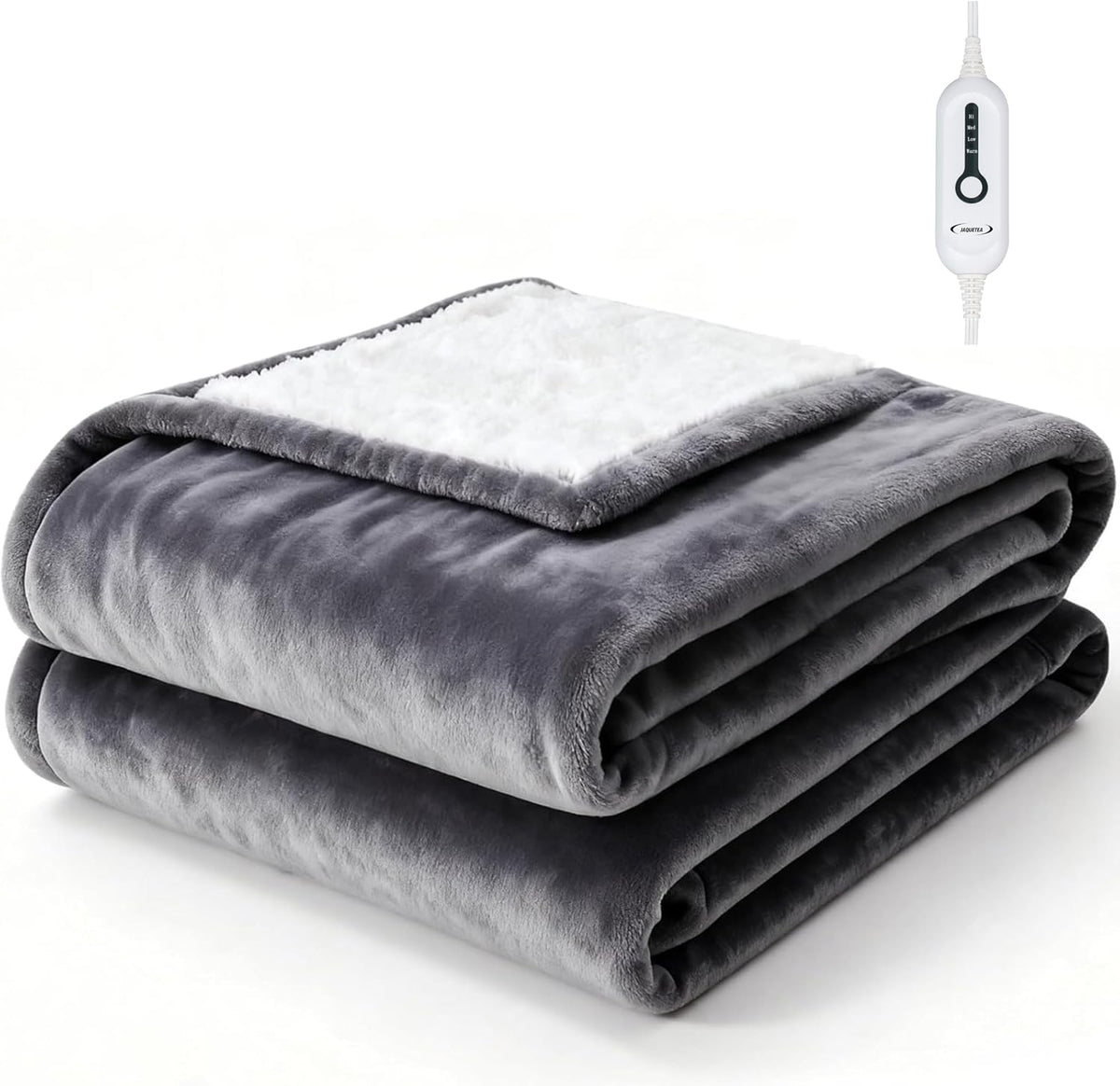 Heated Blanket Electric Throw Blanket- 50''X60'' Heating Blanket Throw 4 Hours Auto-Off & 4 Heating Levels Over-Heat Protection, Machine Washable Flannel Sherpa, Electric ETL Certification