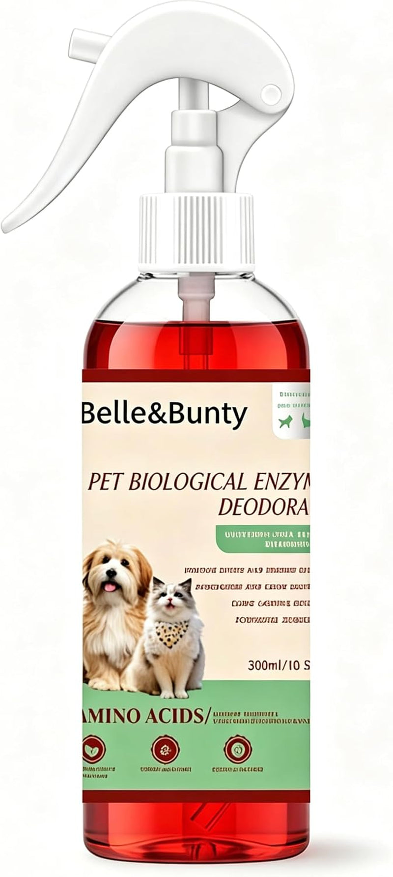 Belle & Bunty Pet Odor Eliminator Spray, Enzyme Cleaner for Dog Urine and Cat Urine, Pet Stain & Odor Remover for Carpet, Cat Litter Deodorizer, Dog Pee Cleaner for Home, Kennel and Furniture
