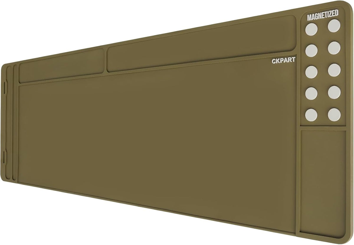 CKPART Rifle Gun Cleaning Mat, Anti-Slip Rubber Tactical Magnetic Mat, Gun Maintenance Mat,Gun Maintenance Mat for Gun Cleaning Kits 36" X 12"