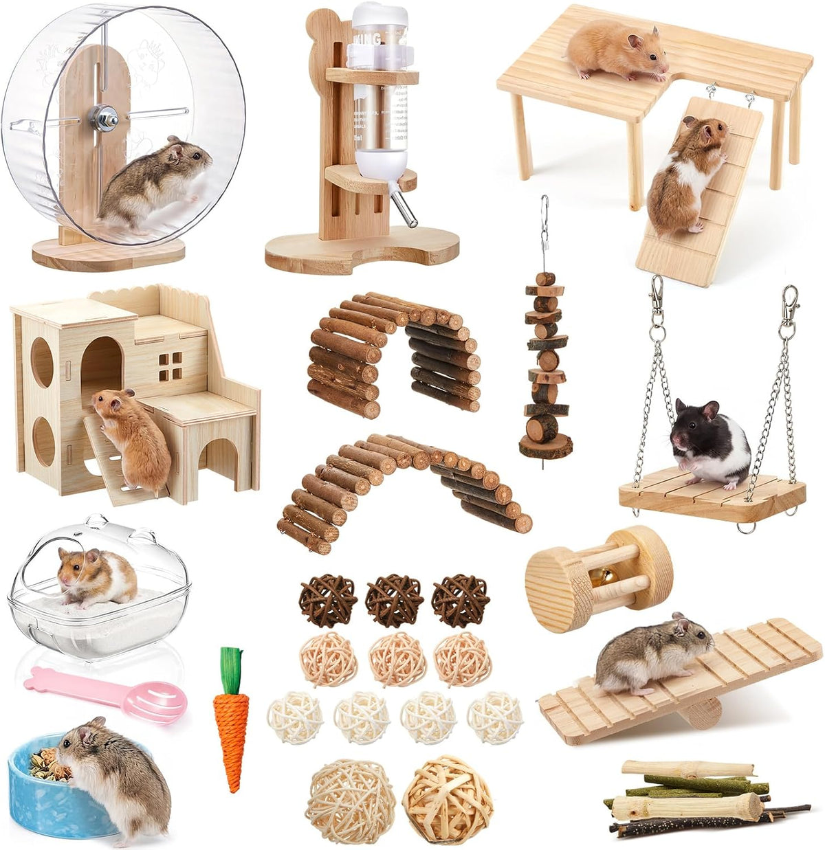 40 Pcs Hamster Cage Accessories Exercise Wheel,Active Style