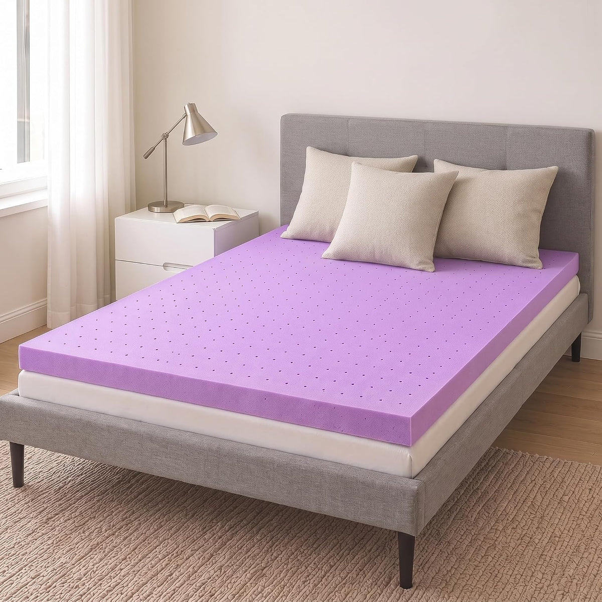 DUMOS 3 Inch Full Mattress Topper Cooling Gel Ventilated Memory Foam