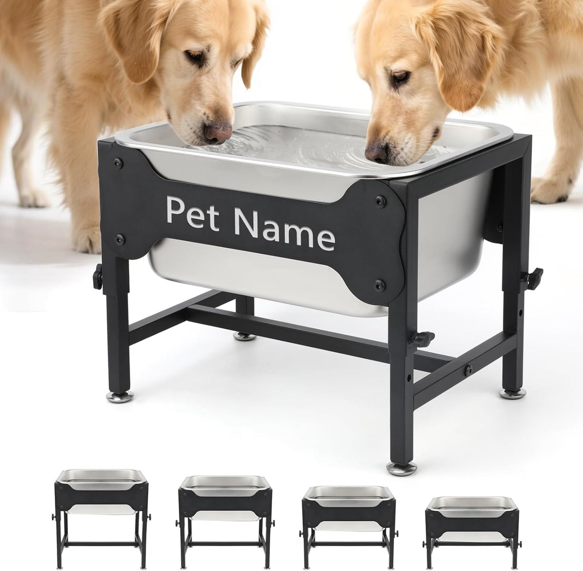 BWOGUE 3 Gal Elevated Dog Water Bowl, Stainless Steel Stand for Large Dogs