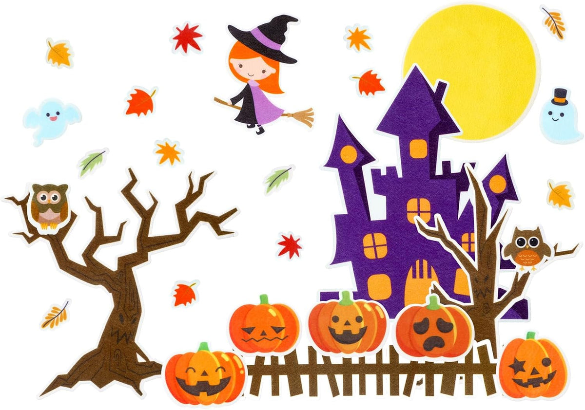 Hunnmingre 28 Pcs Halloween Felt Five Pumpkins Crafts