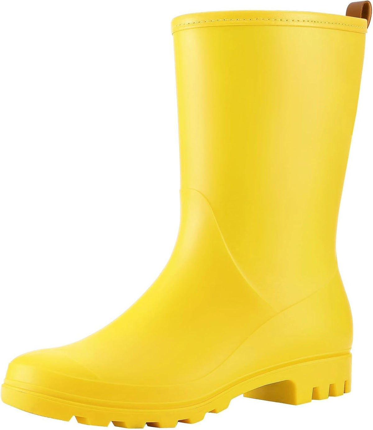 Asgard Women'S Mid Calf Rain Boots Waterproof Garden Slip on Rubber Boots