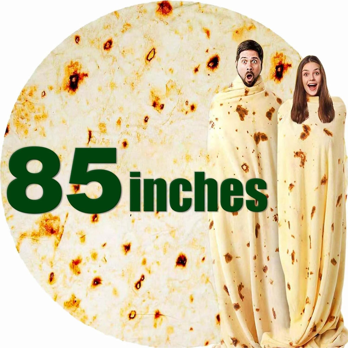 85In Burrito Tortilla Blanket White Elephant Gifts for Adults Useful Throw Blankets Women Men Party Cool Stuff Novelty Gag Soft Fleece Wrap