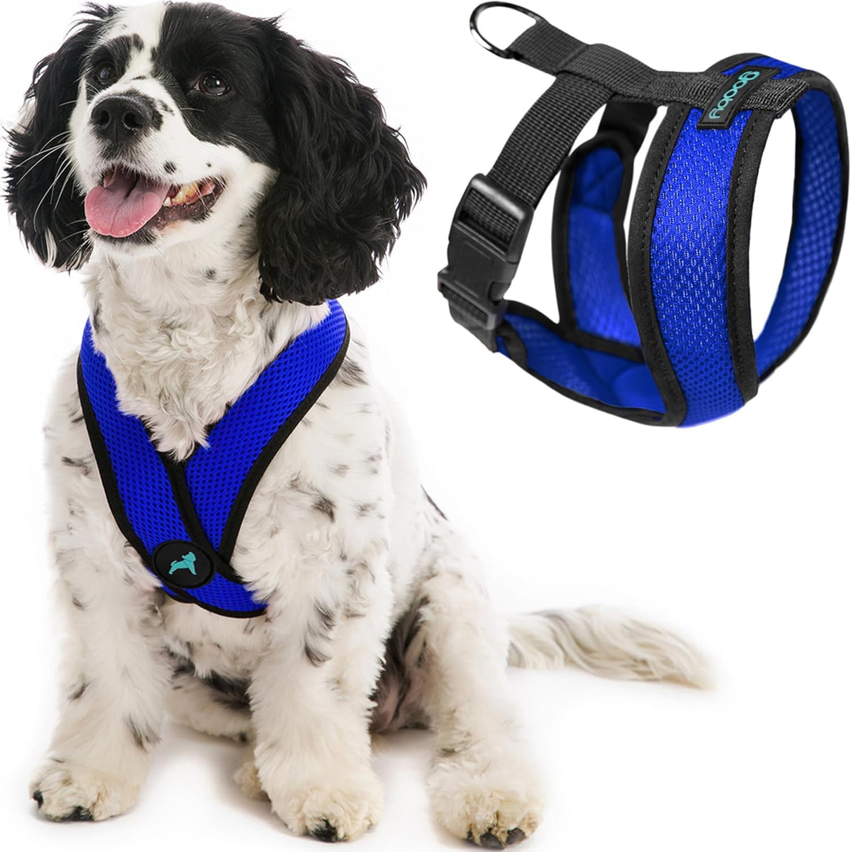 Gooby Comfort X Head-In Dog Harness, Choke-Free, Blue, Medium