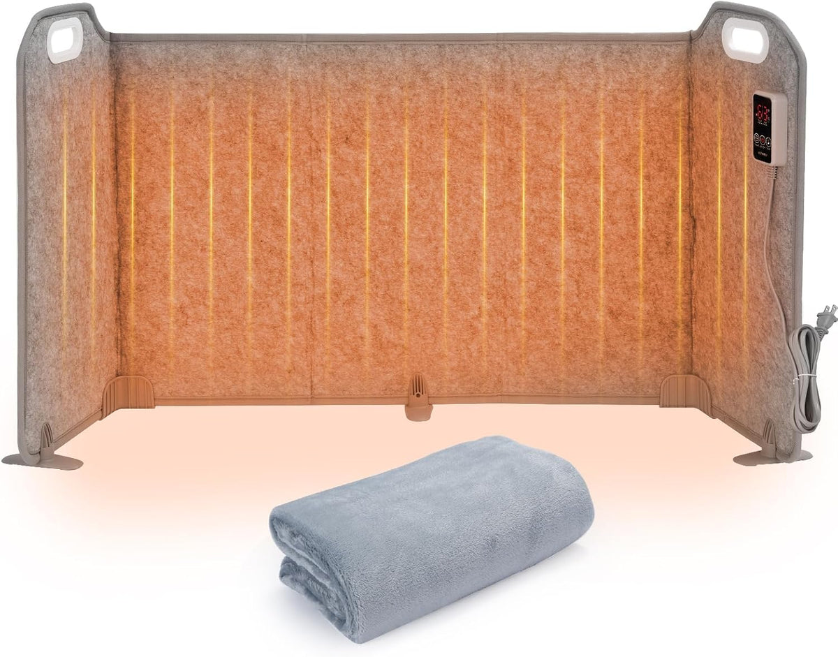 Foldable under Desk Heater with Blanket for Leg Foot Knee, 5-Fold plus Size