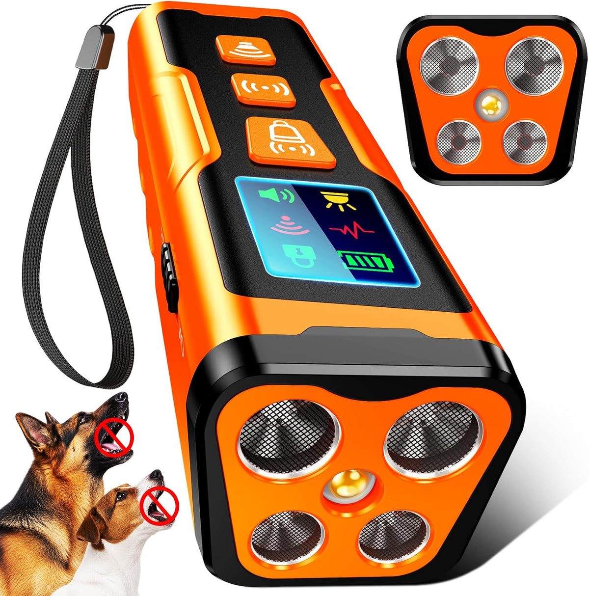 4X Strength Ultrasonic Dog Bark Deterrent Devices, 6 Modes anti Barking Device for Dogs with LCD Display, Rechargeable, Humane Safe Bark Correction 32Ft Range for Indoor and Outdoor Use