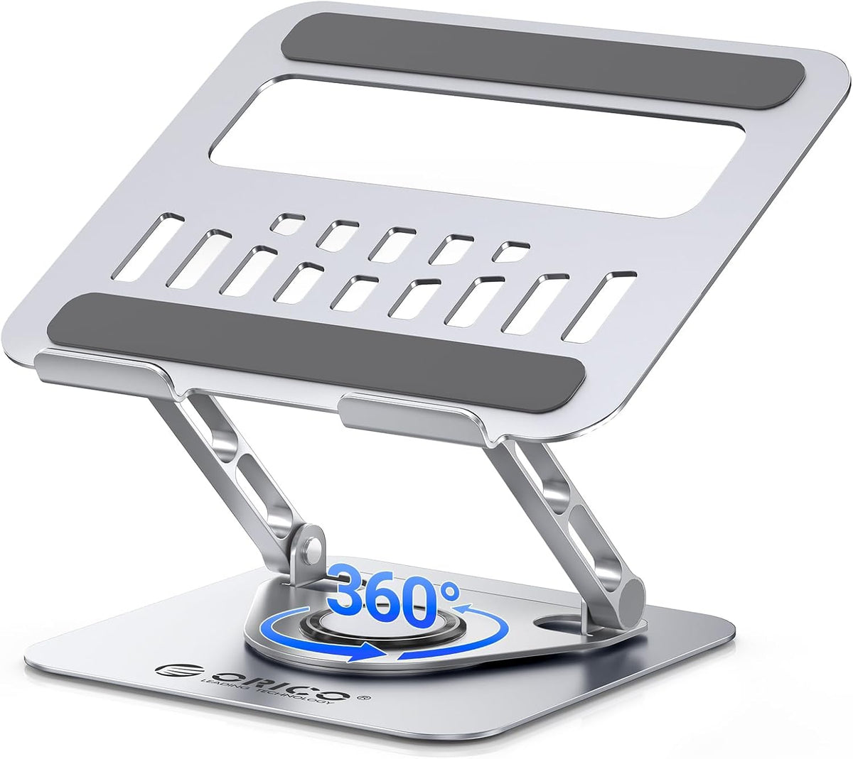 ORICO Adjustable Laptop Stand for Desk, 360° Rotating Base, St12-Silver