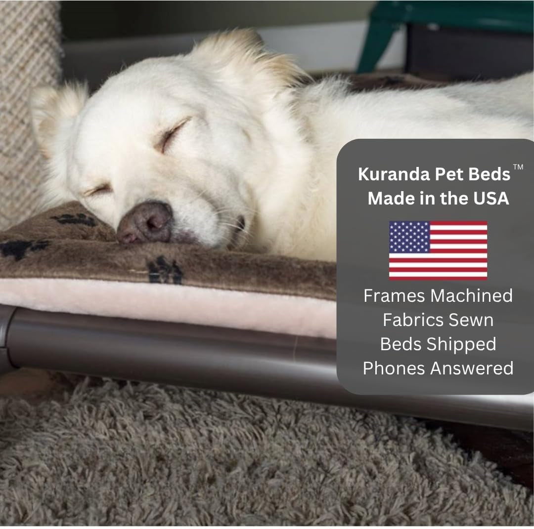 Kuranda Chewproof Elevated Dog Bed - Walnut PVC - 30" X 20" - Cordura Nylon - Smoke