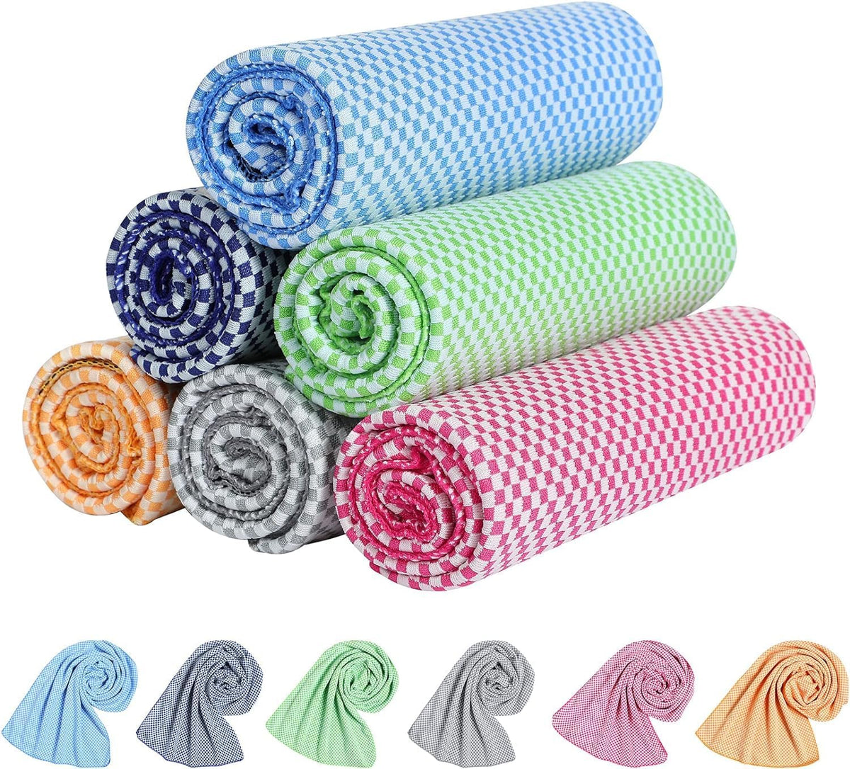 Cooling Towels for Neck and Face 10 Pack, 40X12’’ Soft Breathable Sweat Towels, Microfiber Sport Towel for Yoga, Gym, Workout, Running, Golf, Travel, Cooling Neck Wrap for Hot Weather