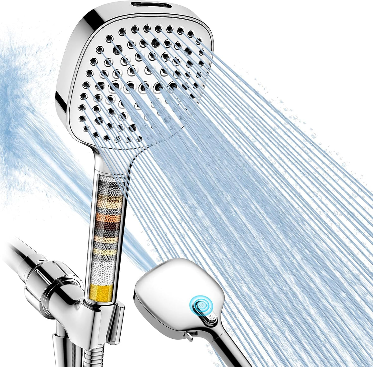 Filtered Shower Head with Handheld, 7 Spray Shower Head Filters