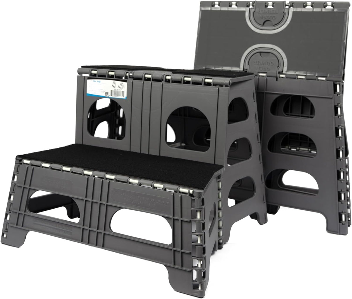 Bee Neat Foldable Dog Stairs, Collapsible Pet Step Ladder, Supports 300Lbs