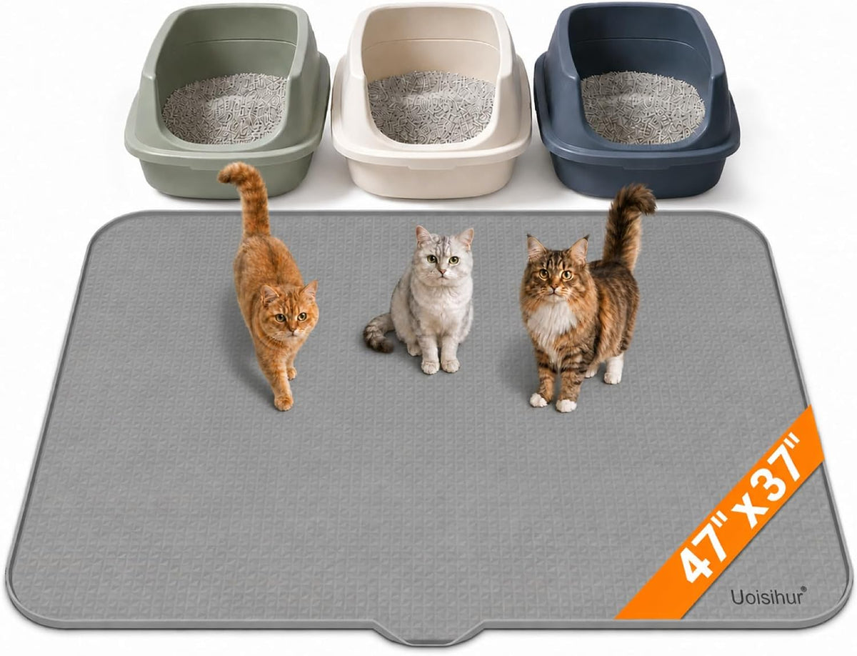 Cat Litter Mat, XL 47 X 37 in Extra Large Silicone Litter Box Mat