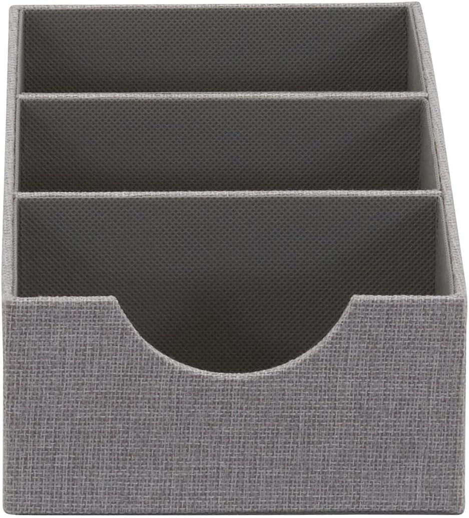 Household Essentials Grey 727-1 Deep 3 Section Drawer Organizer Box for Storage | 12 in X 6.13 in X 3.13
