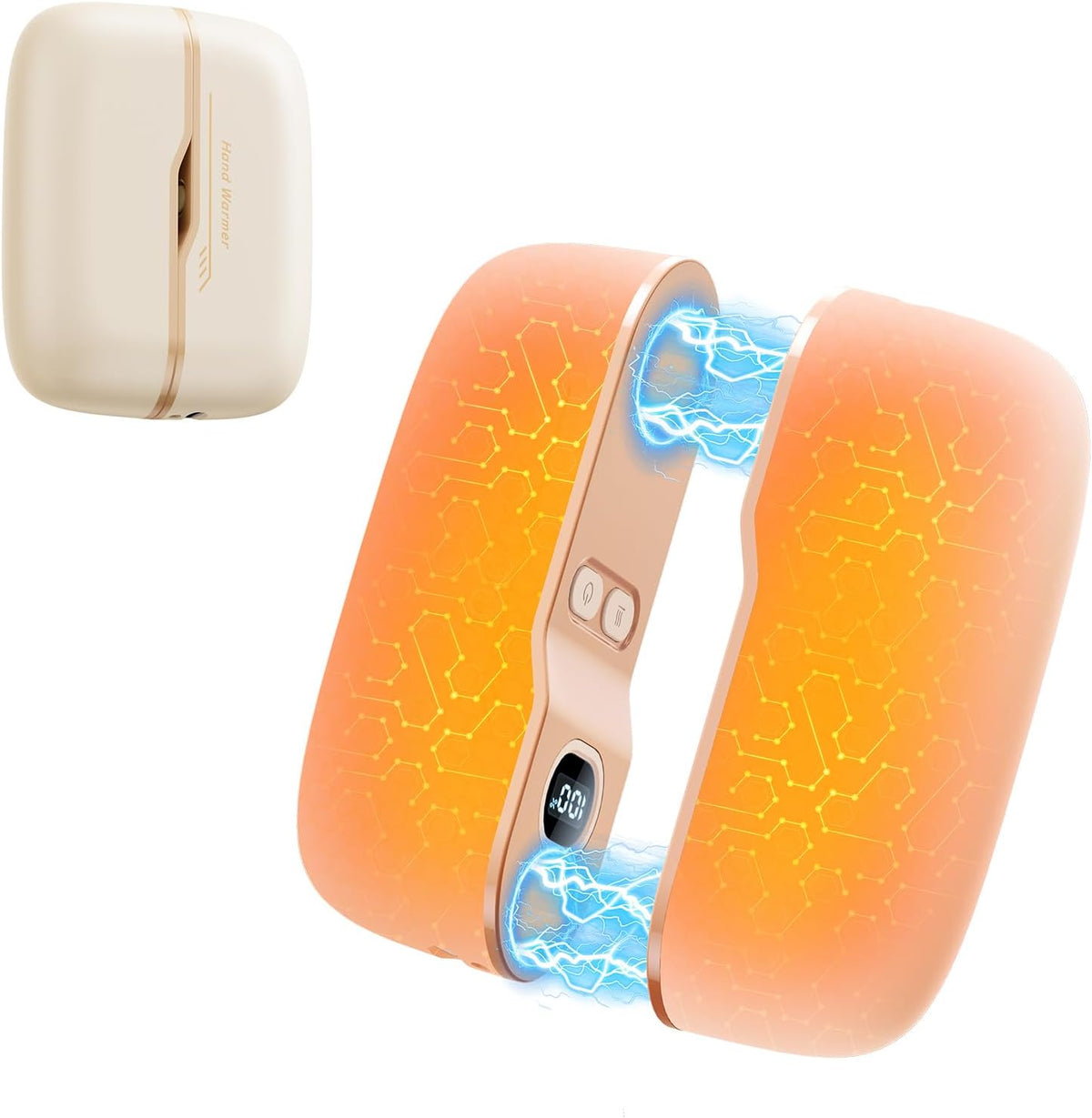 DIGIX Hand Warmers Rechargeable 2 Pack, 6000Mah Electric Hand Warmers with 5 Temps & LED Display, Magnetic Portable Handwarmers for Camping Hunting with AI Smart Chips, Gifts for Men Women