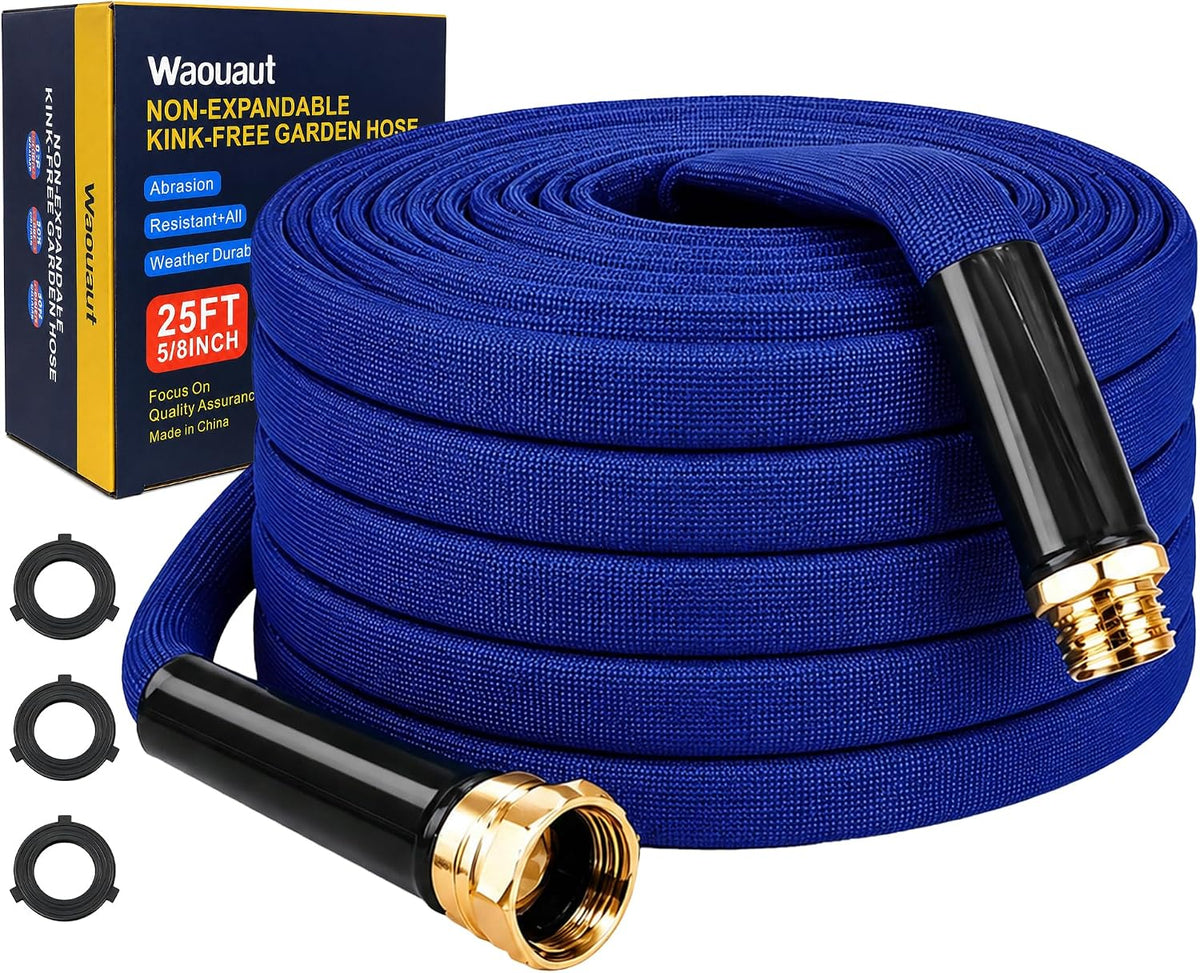 25FT Garden Hose, 5/8-Inch Flat Ultra Lightweight Flexible & Kink Free