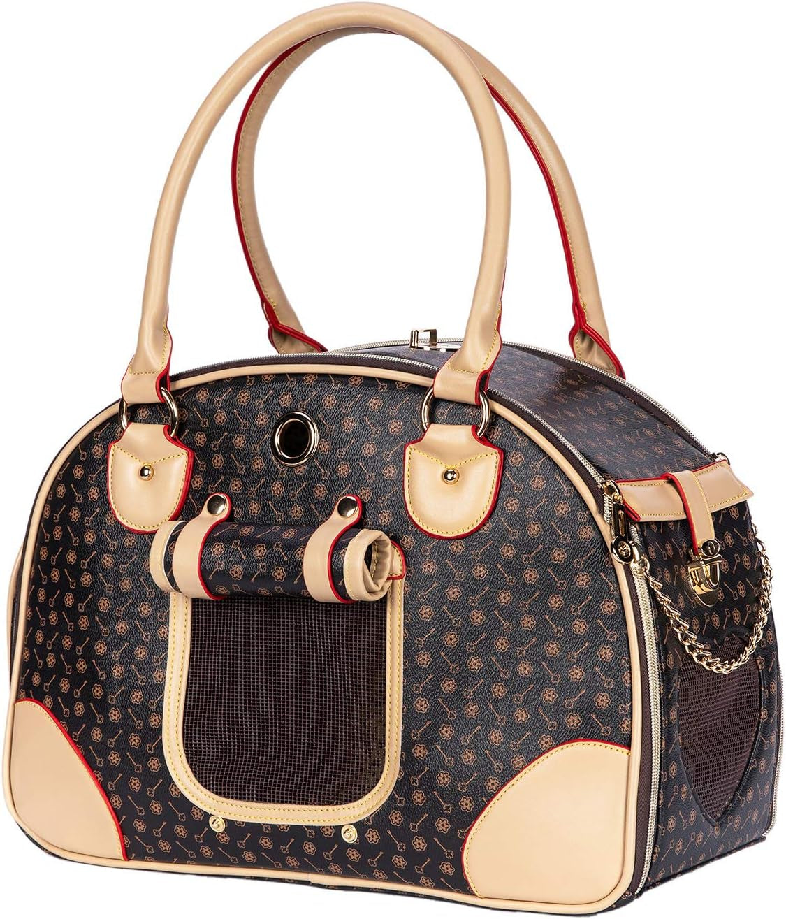 Adriene'S Choice Luxury Pet Carrier, Puppy Small Dog Carrier, Cat Carrier Bag, Waterproof Premium PU Leather Carrying Handbag for Outdoor Travel Walking Hiking Shopping