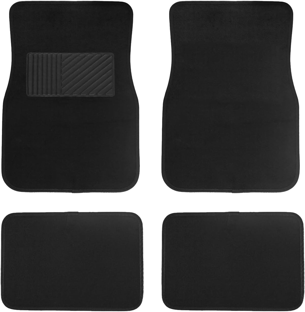 4PCS Anti-Slip Car Floor Mats Kit with Safety Heel Pad