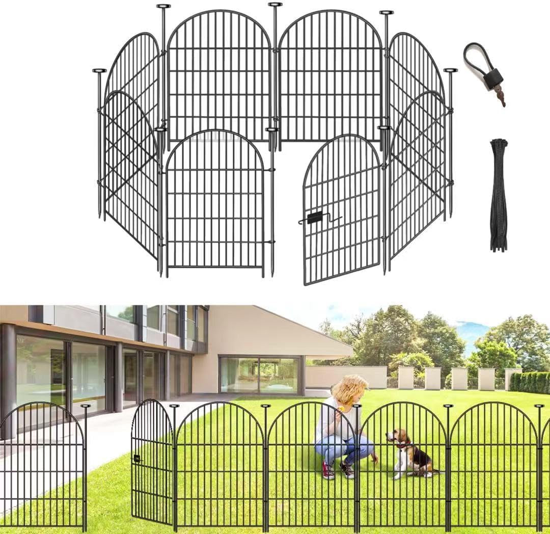 ADAVIN Garden Fencing 36 Inch High, 8 Panels Outdoor Dog Fence 17.5Ft