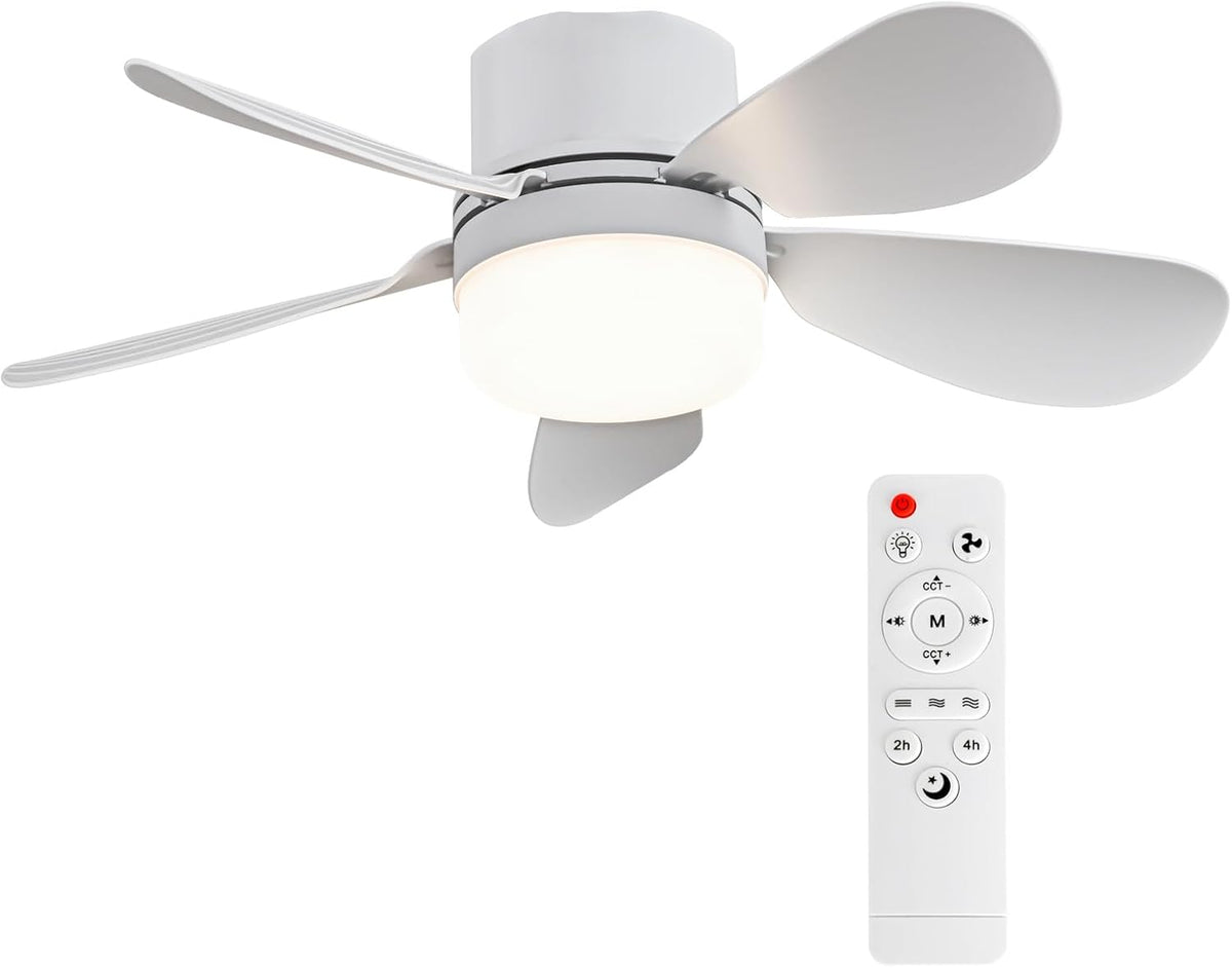 Socket Fan Light with Remote Control, Screw-In E26 Base Portable Small Ceiling Fan with Lights,3-Speed Fan,Led Dimmable & Timing Function,For Bedroom, Kitchen, Living Room,20.47 Inches Diameter