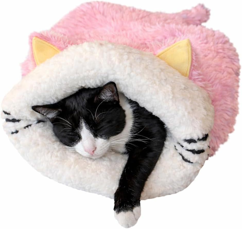 Dollie & Freddie Cat Sack Bed – Cozy Self-Warming Cat Sleeping Bag for Indoor Cats, 2-In-1 Burrow or Lounge Design, Soft Burrow Bed with Wide Opening, Fluffy Bed for Cats