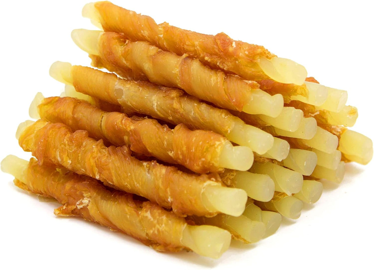 Jungle Calling Rawhide Free Dog Chews, Chicken Wrapped Cod Sticks Dog Treats, Easily Digestible Dog Snacks, Soft Chewy Training Treats for Small & Medium Dogs, 10.6 Oz