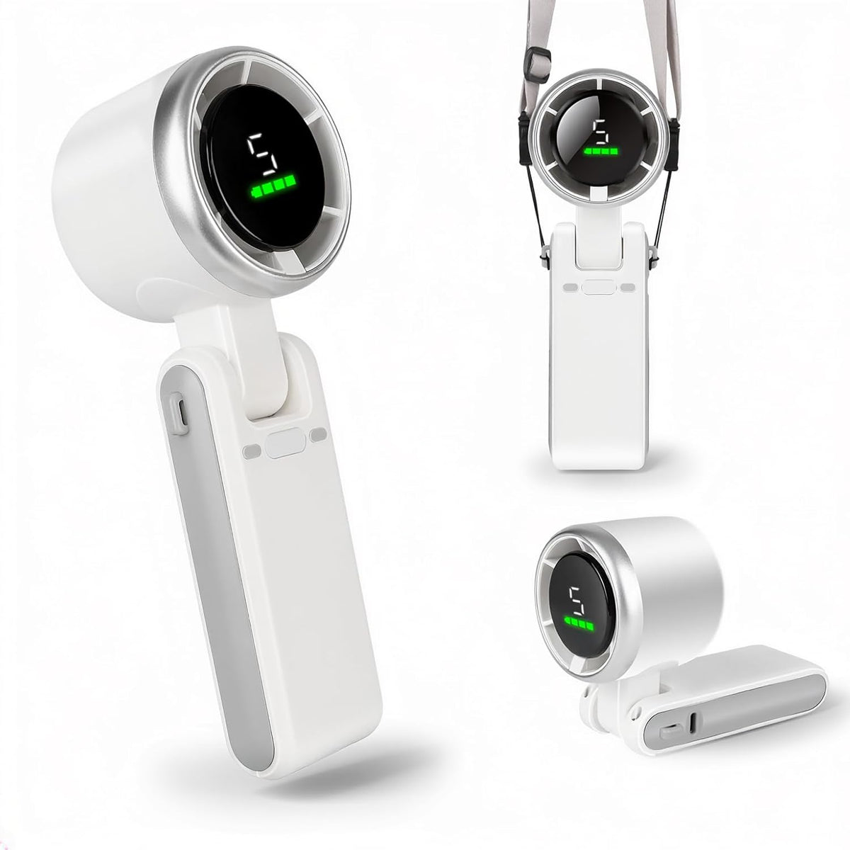 Portable Handheld Turbo Fan, 5-Speed, 3600Mah Rechargeable