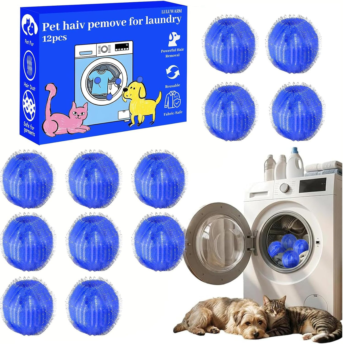 Pet Hair Remover for Laundry (Dark Blue)